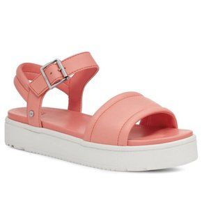 NIB UGG Zayne Platform Starfish Pink Leather Sandal - Size 11M